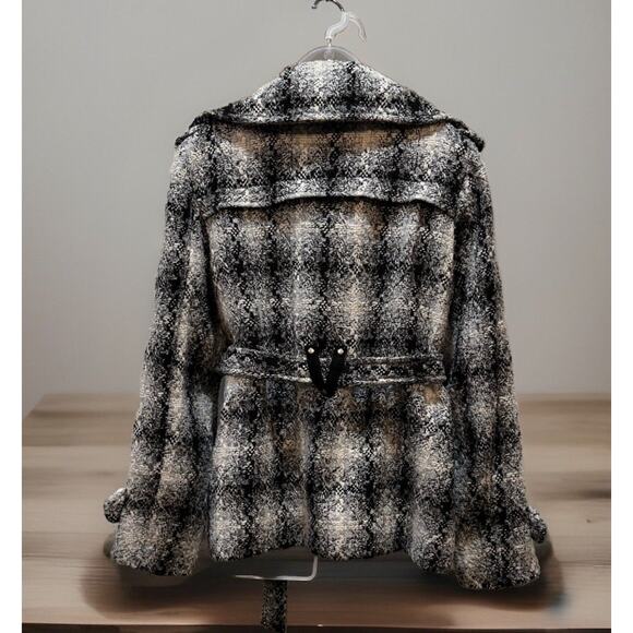 Women's Sebby Lined Oversized Button Up Plaid Dress Casual Warm Coat Jacket XL - Picture 4 of 11